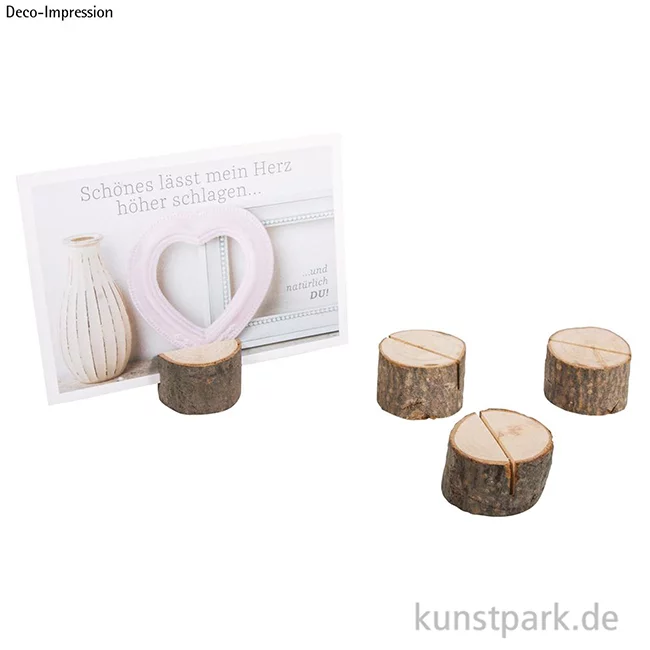 Artikelbild 2 des Artikels “Kartenhalter Holzstamm, 3 - 4,5 cm, 4 Stück “