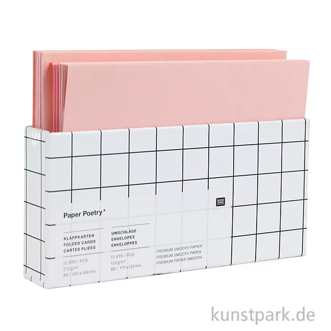 Artikelbild 2 des Artikels “Kartenset mit 12 Karten + Kuverts - Sakura, Rosa, B6 “