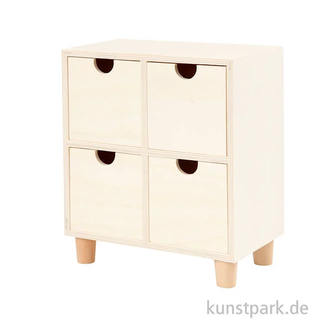 Artikelbild 2 des Artikels “Kommode aus hellem Holz mit 4 Schubladen “