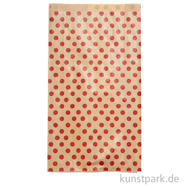 Artikelbild 2 des Artikels “Kraftpapier Tüten, Rote Punkte, 21 x 37 cm, 50 Stück “