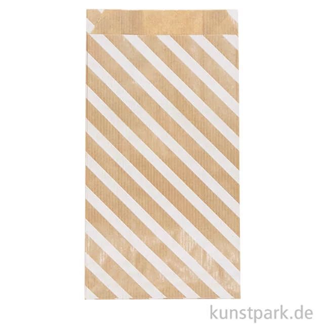 Artikelbild 2 des Artikels “Kraftpapier Tüten, Weiße Streifen, 11 x 21 cm, 50 Stück “