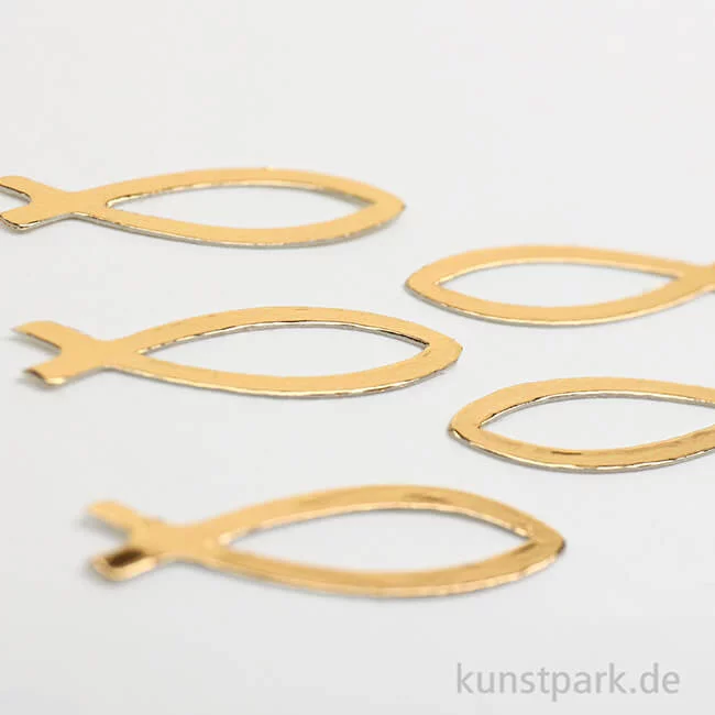Artikelbild 2 des Artikels “Kreativ Accessoires - Streuteile, Christliche Fische, Gold “