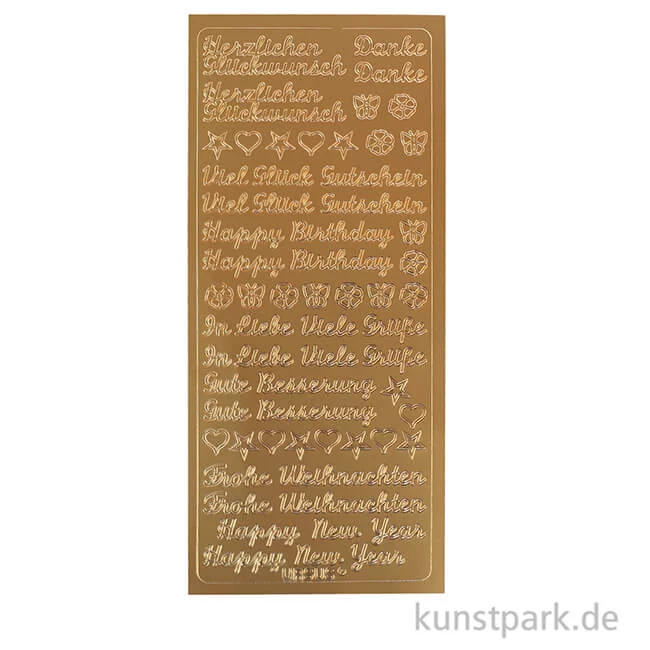 Artikelbild 2 des Artikels “Kreativ Sticker - Grüße, Gold, 10 x 23 cm “