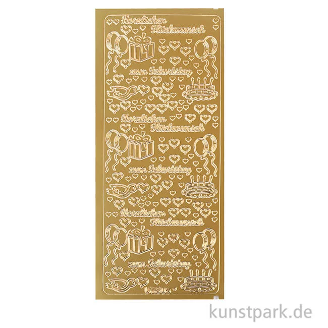 Artikelbild 2 des Artikels “Kreativ Sticker - Herzlichen Glückwunsch 2, Gold, 10 x 23 cm “