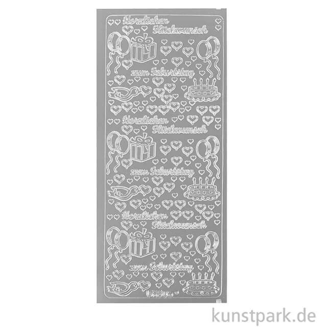 Artikelbild 2 des Artikels “Kreativ Sticker - Herzlichen Glückwunsch 2, Silber, 10 x 23 cm “