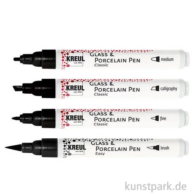 Artikelbild 2 des Artikels “KREUL Glass & Porcelain Pen - Handlettering Set mit 4 Stiften “