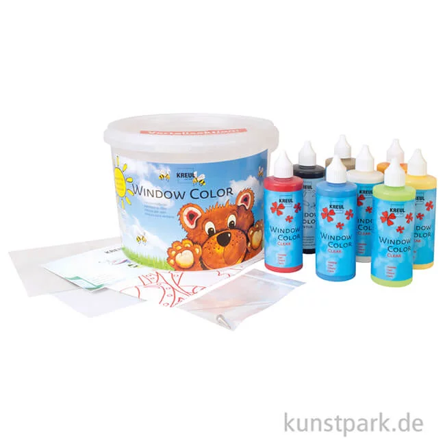 Artikelbild 2 des Artikels “KREUL Window Color Set - Powerpack Bär mit 8 Farben + Zubehör “