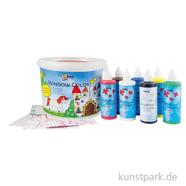 Artikelbild 2 des Artikels “KREUL Window Color Set - Powerpack Burg mit 7 Farben + Zubehör “
