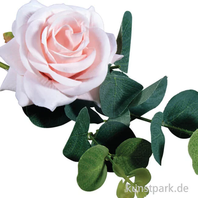 Artikelbild 2 des Artikels “Kunstblume rosé Rose mit Eukalyptus Länge 28 cm “