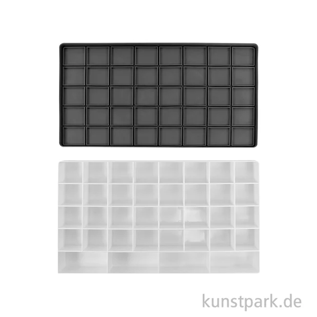 Artikelbild 2 des Artikels “Kunststoffpalette mit Deckel, 36 Farbmulden, 29 x 16 x 2,8 cm “