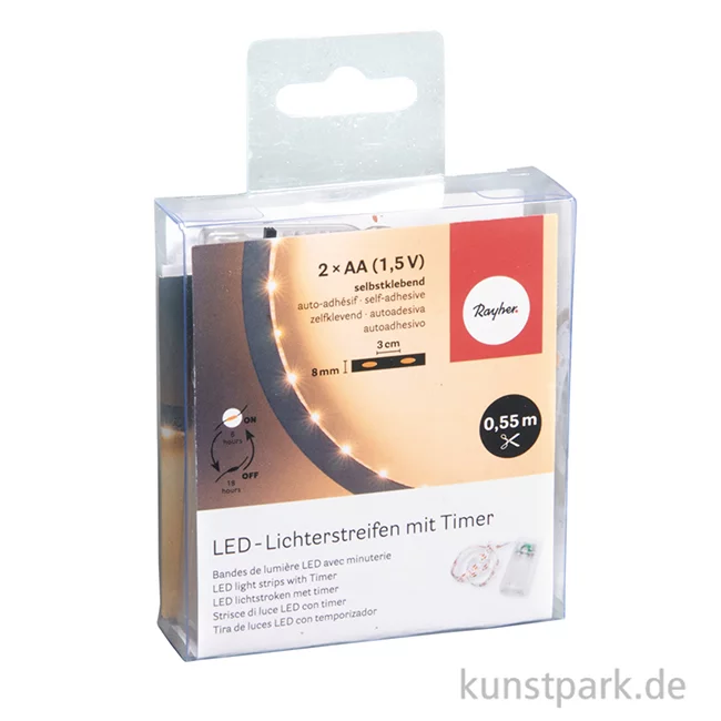 Artikelbild 2 des Artikels “LED Lichterstreifen, Lichtgelb, 55 cm mit 16 LEDs, 6 mm “