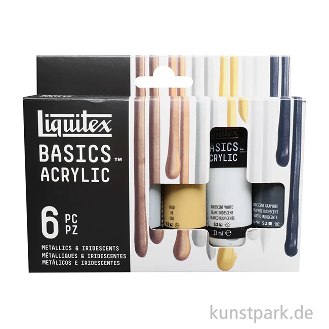 Artikelbild 2 des Artikels “Liquitex Basics Acrylfarben Set - Metallic & Iridescent, 6 x 22 ml “