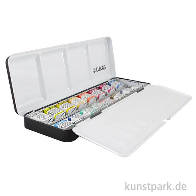 Artikelbild 2 des Artikels “Lukas 1862 Aquarell Metallkasten mit 16 halben Näpfchen “