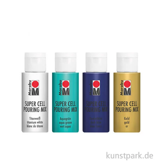 Artikelbild 2 des Artikels “Marabu Super Cell Pouring Farben - Ocean, 4 x 60 ml “