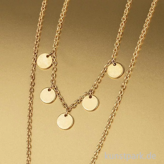 Artikelbild 2 des Artikels “Metall-Anhänger - Scheiben, Gold, 6 Stück, 2 Größen “