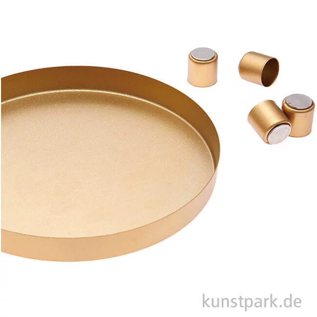 Artikelbild 2 des Artikels “Metalltablett mit 4 magnetischen Kerzenhaltern, Gold “
