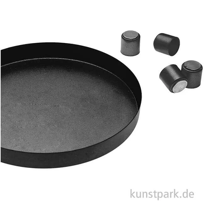 Artikelbild 2 des Artikels “Metalltablett mit 4 magnetischen Kerzenhaltern, Schwarz Matt “