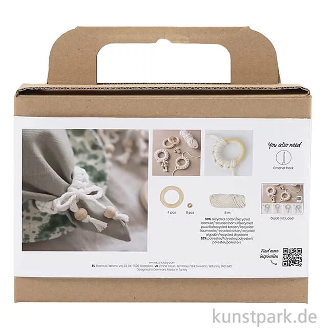 Artikelbild 2 des Artikels “Mini Bastelset Makramee - Serviettenringe, Creme “