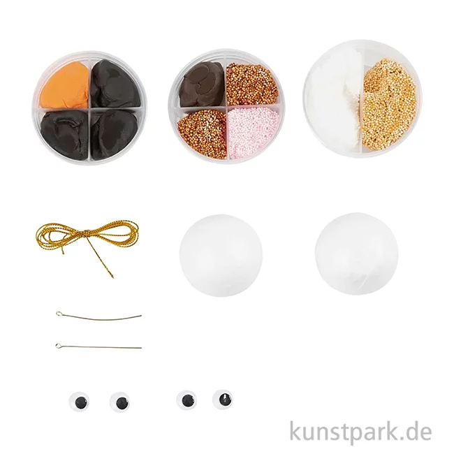 Artikelbild 2 des Artikels “Mini Bastelset Weihnachtskugeln Modellieren, Rentier + Schneemann “