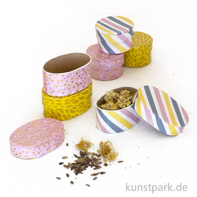 Artikelbild 2 des Artikels “Mini Pappschachtel Oval 7 x 4,5 x 3 cm “
