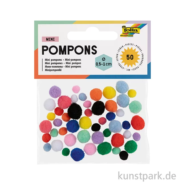 Artikelbild 2 des Artikels “Mini-Pompons, 50 Stück - farbig sortiert “