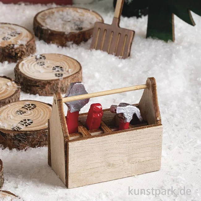 Artikelbild 2 des Artikels “Mini Werkzeugkiste aus Holz mit Werkzeug, 4,5 x 2,5 x 4,1 cm “