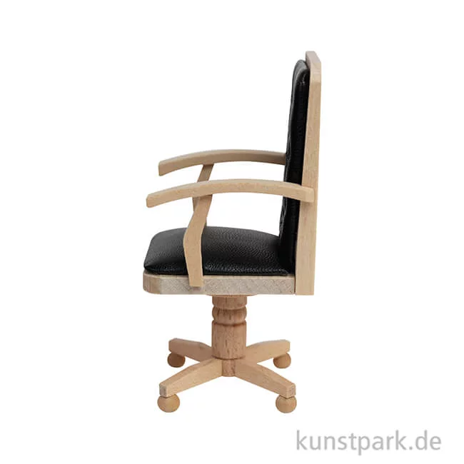 Artikelbild 2 des Artikels “Miniatur Bürostuhl, Holz, Leder, 4,8 x 4,5 x 9 cm “