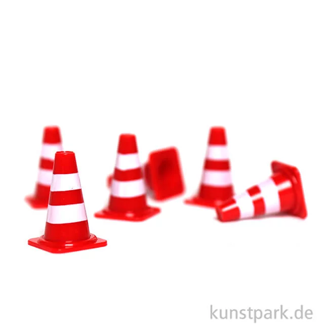Artikelbild 2 des Artikels “Miniatur Pylonen, Rot-Weiß, 1 x 2,5 cm, 6 Stück “
