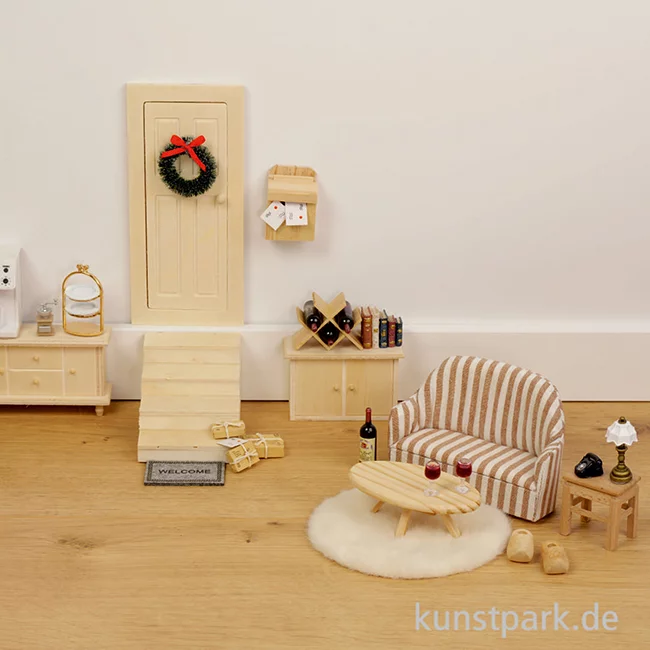 Artikelbild 2 des Artikels “Miniatur Sofa, Braun Weiß, 11,5 x 4,5 x 8 cm “