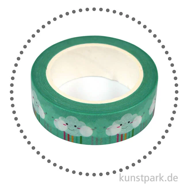 Artikelbild 2 des Artikels “Motiv-Klebeband Washi-Tape - Happy Clouds, 15 mm, 10 m Rolle “