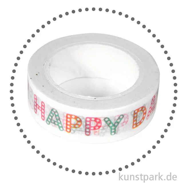 Artikelbild 2 des Artikels “Motiv-Klebeband Washi-Tape - Happy Days, 15 mm, 10 m Rolle “