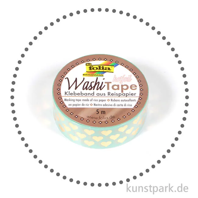 Artikelbild 2 des Artikels “Motiv-Klebeband Washi-Tape Hotfoil Gold Herzen, 15 mm, 5 m Rolle “