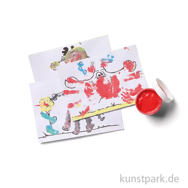 Artikelbild 2 des Artikels “MUCKI Fingerfarben Set - Wir malen mit Händen und Fingern, 5 x 50 ml, Zubehör “