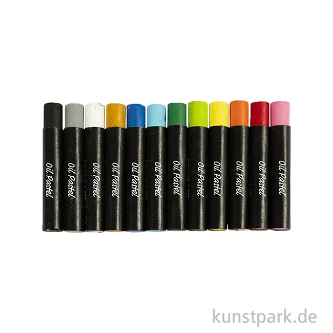 Artikelbild 2 des Artikels “Ölpastellkreiden, Länge 7 cm, Dicke 11 mm, Standard-Farben, 12 Stück “