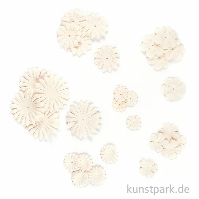 Artikelbild 2 des Artikels “Papierblumen, 20-55mm, 30 Stück, weiß sortiert “