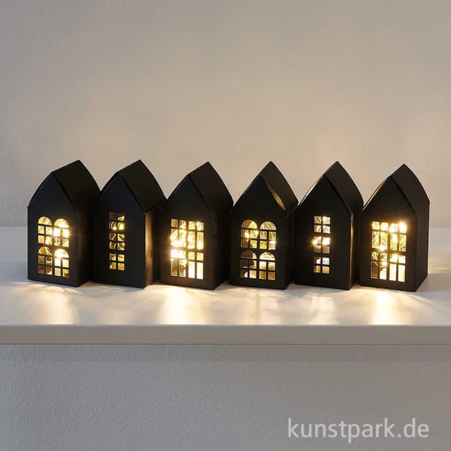 Artikelbild 2 des Artikels “Papphäuser zum Aufhängen, Schwarz, 9 x 4,5 x 4,5 cm, 6 Stück “
