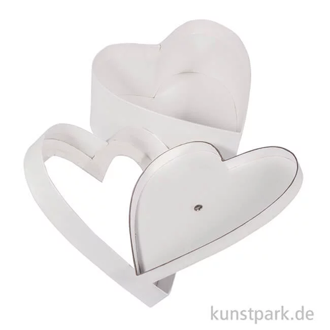 Artikelbild 2 des Artikels “Pappmache Herz mit Schütteldeckel, Weiß, Größe 13x13x7 cm “