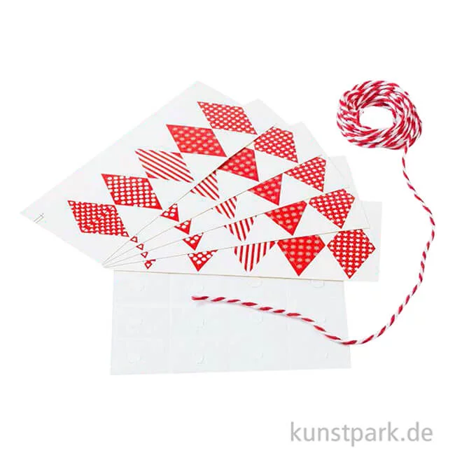 Artikelbild 2 des Artikels “Party-Girlande zum Basteln, Rot, 20 Fähnchen, ca. 2 m “