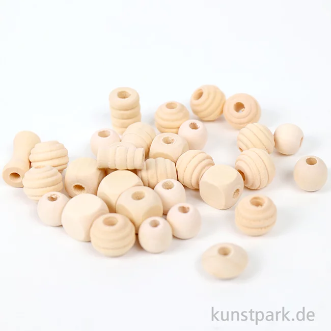 Artikelbild 2 des Artikels “Perlen aus Holz, 5-28 mm, Lochgröße 2,5-3 mm, 2 Liter “