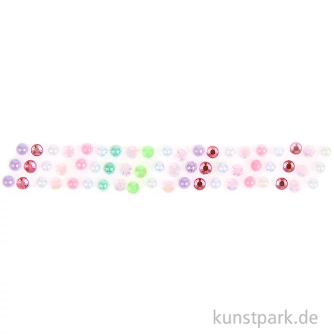 Artikelbild 2 des Artikels “Perlen Tape, Halbperlen Selbstklebend, Stripes, Bunt, 1,9 x 50 cm “