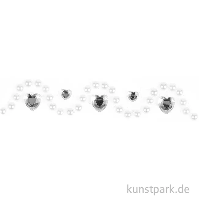 Artikelbild 2 des Artikels “Perlen Tape, Strassperlen Selbstklebend, Silber Offwhite, 1,9 x 50 cm “