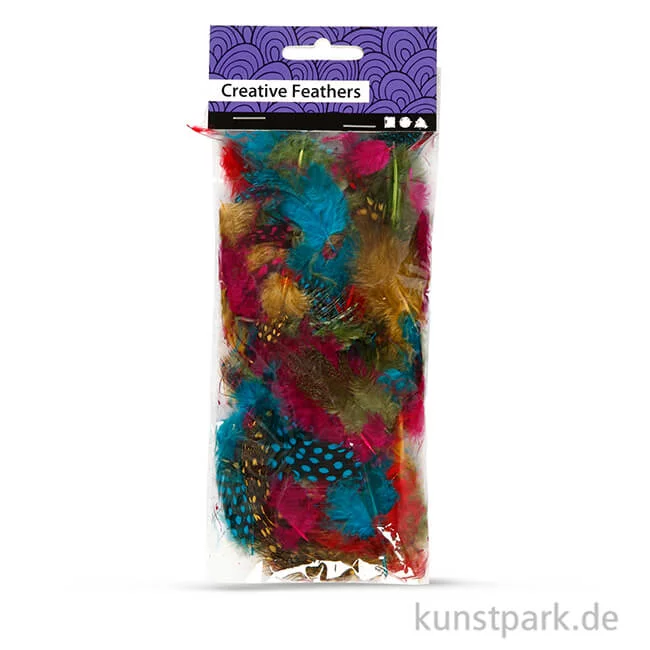 Artikelbild 2 des Artikels “Perlhuhnfedern - bunt, 100 Stück “
