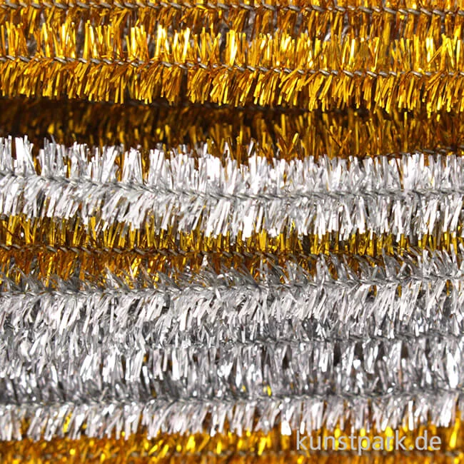 Artikelbild 2 des Artikels “Pfeifenputzer Chenilledraht - Gold-Silber, 50 cm, 50 Stück “