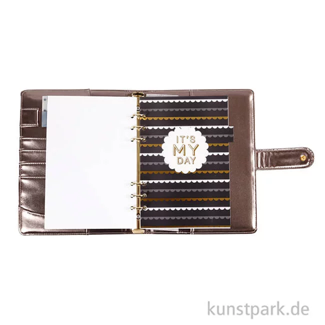 Artikelbild 2 des Artikels “Planer Ringbuchformat aus Kunstleder - Metallic Hellgrau “