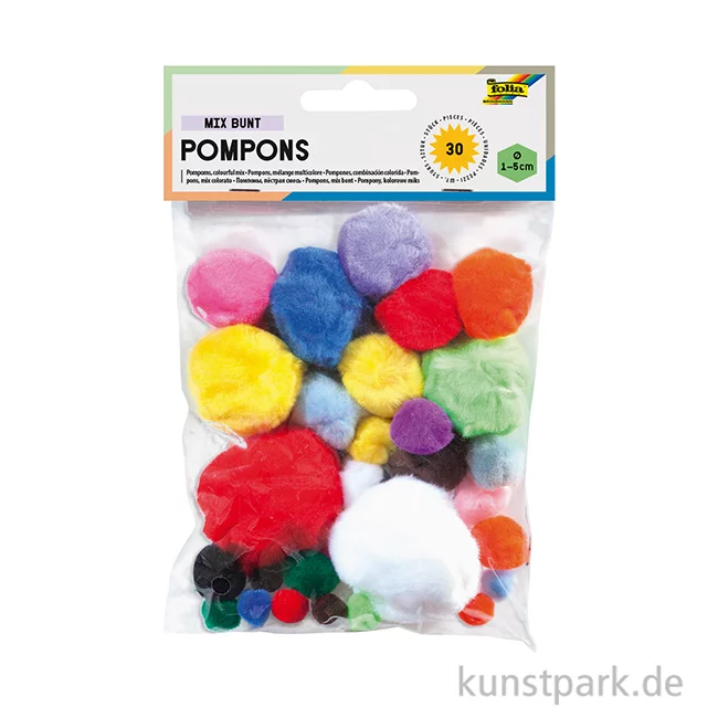 Artikelbild 2 des Artikels “Pompons, 30 Stück - farbig sortiert “
