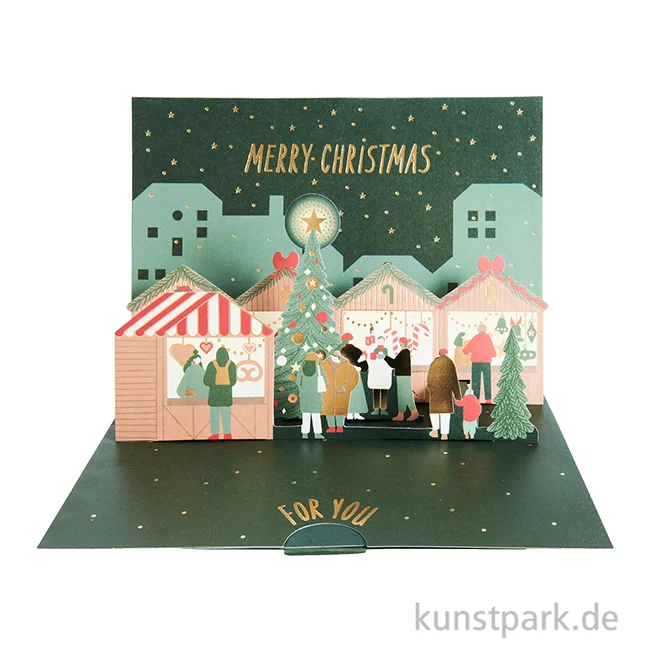 Artikelbild 2 des Artikels “Pop Up Karte für Geldgeschenke, Weihnachtsmarkt, A5 “