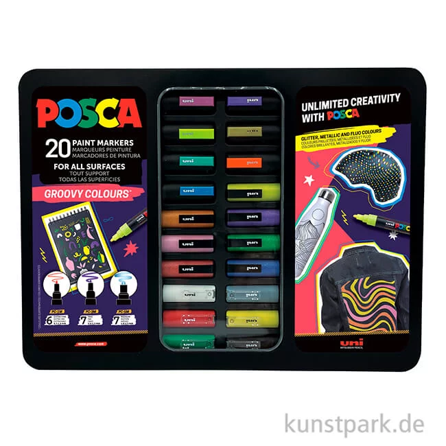 Artikelbild 2 des Artikels “POSCA Marker Set - Etui mit 20 Acrylstiften, Groovy Colours “