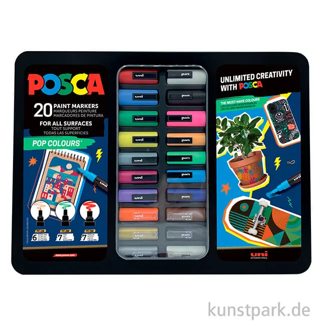 Artikelbild 2 des Artikels “POSCA Marker Set - Etui mit 20 Acrylstiften, Pop Colours “