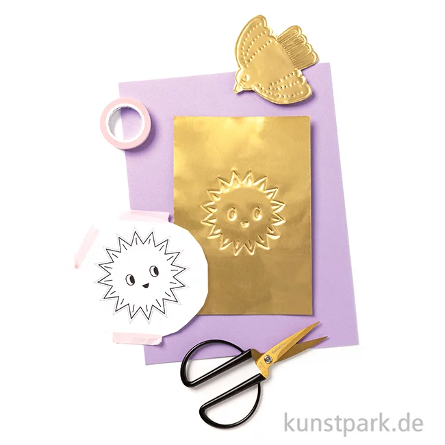 Artikelbild 2 des Artikels “folia Prägefolien, Alu, 3 Blatt, 18,5 x 29,5 cm - Gold “