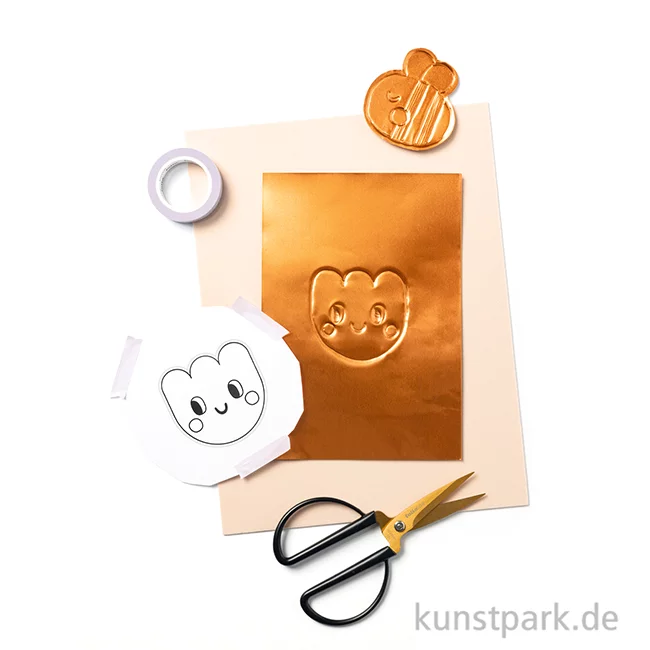 Artikelbild 2 des Artikels “folia Prägefolien, Alu, 3 Blatt, 18,5 x 29,5 cm - Kupfer “